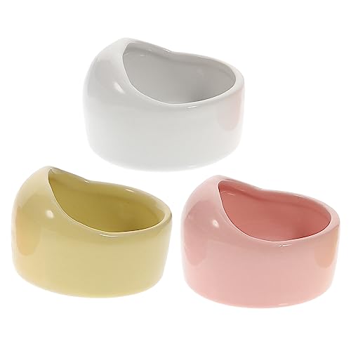 VANZACK 3stücke Keramik Futternäpfe Für Hamster Bunte Anti-umkippen Und Anti-Biss Futter Und Trinkschalen Für Kleine Haustiere Farbe Zufällig von VANZACK