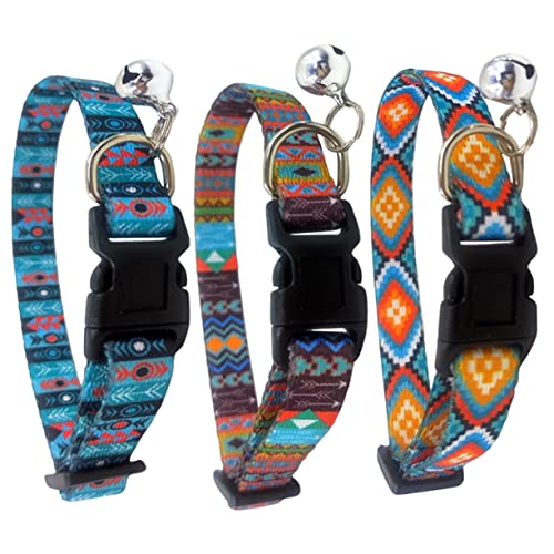 VANZACK 3 Stück Katzenhalsband Verstellbar mit Glöckchen für Kätzchen und Welpen für Tägliches Partys und Besondere Anlässe von VANZACK