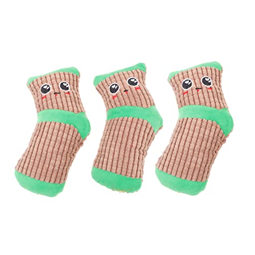 VANZACK 3 Stück Quietschsocken Für Welpen Quietschende Pfoten Cartoon Socken Für Hunde Zum Kauen Süße Hundesocken Robuste Haustiere Kuscheliges Hunde Ablenkungsspielzeug von VANZACK