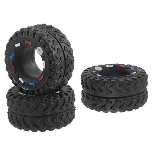 VANZACK 3 Stück Reifenspielzeug Für Hunde Welpen Quietschendes Beim Zahnen Plüschspielzeug Für Hunde Hundewerfer Interaktives Kauen Zuckerrohr Babyspielzeug Black Vinyl von VANZACK