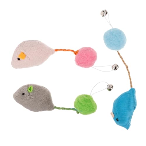 VANZACK 3 Stück Teiliges Plüsch Mäuse Katzenspielzeug Weiche Interaktive Kuschelmäuse Blau und Robustes Indoor Aktivität Instinkten und Kognitiver Entwicklung bei Katzen von VANZACK