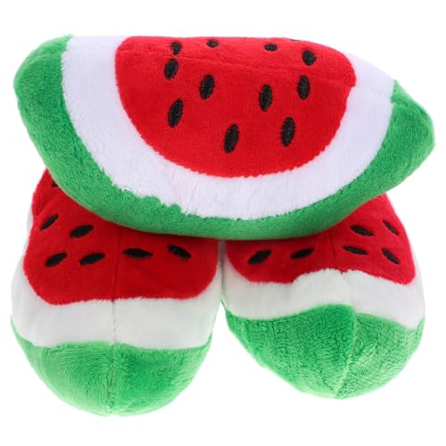 VANZACK 3 Stück Teiliges Wassermelonen Hundespielzeug aus Plüsch Interaktives Kauspielzeug für Kleine Hunde Lustiges Beißspielzeug zur Beschäftigung und Zahnpflege Hundespielzeug für von VANZACK