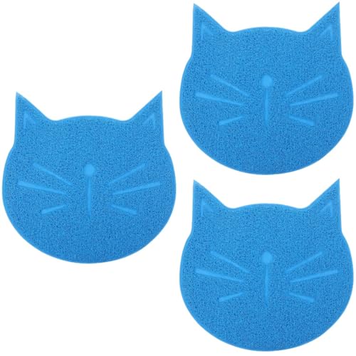 VANZACK 3st Matte in Katzenform Hundenapf Tischset Futtermittel Kätzchen Untersetzer Futternapfmatte Für Katzen Haustiermatte Aus Silikon Futtermatte Für Hunde Wasserkissen PVC Vielfalt von VANZACK