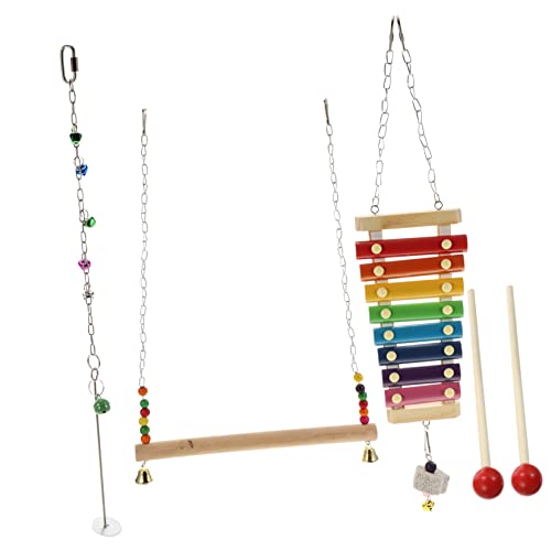 VANZACK Papageien-spielzeugset – Schaukel Xylophon Obstspieß – Hängespielzeug Für Vogelkäfige Für Vögel VANZACK Papageien-spielzeugset – Schaukel Xylophon Obstspieß – Hängespielzeug Für Vogelkäfige Für Vögel von VANZACK