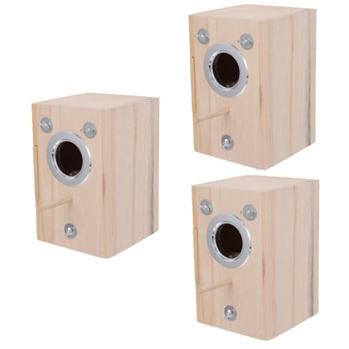 VANZACK 3 Stücke Box Vogel Nest Sittich Nistkasten Natürliche Holz Vogel Paarung Box Für Vögel von VANZACK