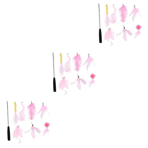 VANZACK 3er-Sets Katzen-angelruten-spielzeugset Mit Interaktiver Kätzchen-spielrute Für Katzenspielzeit 7 Stück * 3 von VANZACK