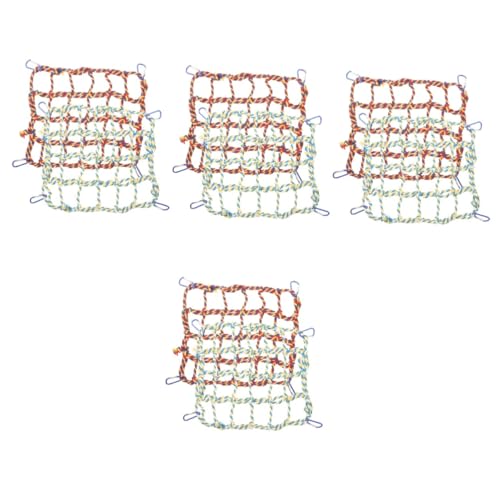 VANZACK 4 Sets Papageien-kletternetz Vogelspielzeug Schaukel-hängematte Baumwollseil Sicher Für Beißübungen Und Koordination Für Ziervögel von VANZACK