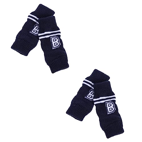 VANZACK 4 Stück Cartoon-socken Beinwärmer Hunde Hundesocken Mit Grip Knöchel Wintersocken Für Welpen Anti-Hunde-socken Hündchen Pfoten Schuhhund Hundezehengriffe Beinschutz Blue Elasthan von VANZACK