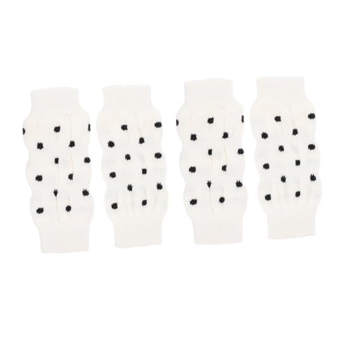 VANZACK 4 Stück Cartoon-socken Oberschenkelhohe Socken Stiefel Hundesocken Mit Greifern Hundefußabdeckungen Züchten Schuhe Für Hunde Hundeschuhe Für Heißes Pflaster Pfoten Baumwolle Weiß von VANZACK