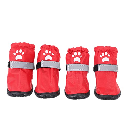 VANZACK 4 Stück Haustier Regenstiefel rutschfeste Schuhe Für Hunde Haustier Winterstiefel rutschfeste Haustierstiefel Hundepfotenschutzstiefel Hunde Winterschuhe Hundeschuhe von VANZACK