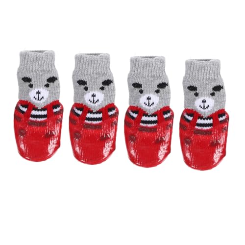 VANZACK 4 Stück Haustier wasserdichte Schuhe und Socken Beschützer Griff Abdeckung Zehe Stiefeletten Socken für Hunde Hundesocken Tragbare Socken für Haustiere Pfotensocken Baumwolle rot VANZACK 4 Stück Haustier wasserdichte Schuhe und Socken Beschützer Griff Abdeckung Zehe Stiefeletten Socken für Hunde Hundesocken Tragbare Socken für Haustiere Pfotensocken Baumwolle rot von VANZACK