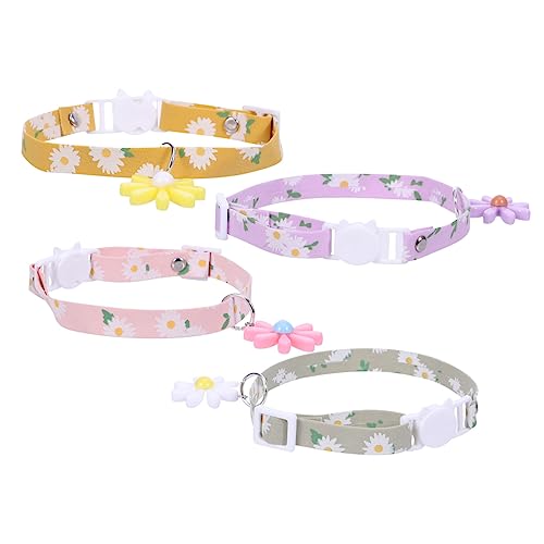 VANZACK Lovely Daisy Haustierhalsband-Set 4-teilig für Katzen und Kätzchen Verstellbare für Partys Hochzeiten Festivals von VANZACK