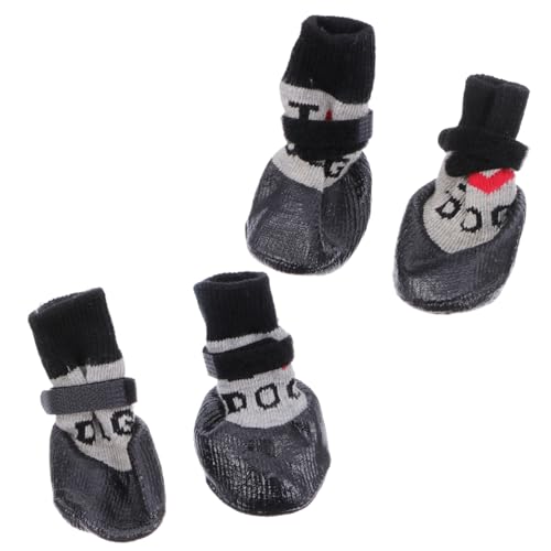 VANZACK 4 Stück Haustierschuhe Welpenschuhe Socke Hundepfotenschutz Hundeschuhe Haustierstiefel Haustierbedarf Anti-rutsch-Stiefel Für Hunde Welpensocken Sockenschuhe Plastik Black VANZACK 4 Stück Haustierschuhe Welpenschuhe Socke Hundepfotenschutz Hundeschuhe Haustierstiefel Haustierbedarf Anti-rutsch-Stiefel Für Hunde Welpensocken Sockenschuhe Plastik Black von VANZACK