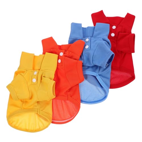 VANZACK 4 Stück Hundeshirts für Atmungsaktive T Shirts für Kleine und Katzen und Outfit für Reisen und Partys von VANZACK