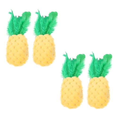 VANZACK 4stücke Interaktive Katzenminze Spielzeug -Spielzeug Ananas-Design Zur Zahnpflege Für Aktives Spielen Von Katzen von VANZACK