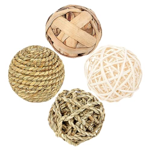 VANZACK 4 Stück Kleintier-Kauball-Spielzeug Rollende Aktivität Spielbälle Hasen-Leckerli-Ball Grasball Haustierkäfig-Zubehör Für Kaninchen Meerschweinchen Chinchilla Zähneknirschen Nagen VANZACK 4 Stück Kleintier-Kauball-Spielzeug Rollende Aktivität Spielbälle Hasen-Leckerli-Ball Grasball Haustierkäfig-Zubehör Für Kaninchen Meerschweinchen Chinchilla Zähneknirschen Nagen von VANZACK