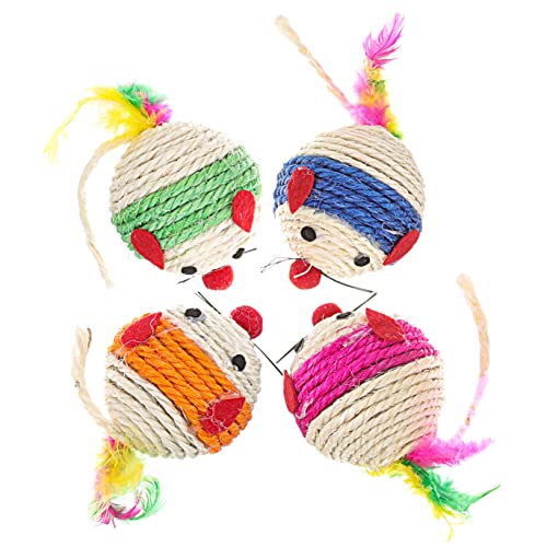 VANZACK 4 Stücke Katze Sisal Katze Mäuse für Katzen Scratch Spielzeug Necken für Kätzchen Katzen Katze Spielzeug VANZACK 4 Stücke Katze Sisal Katze Mäuse für Katzen Scratch Spielzeug Necken für Kätzchen Katzen Katze Spielzeug von VANZACK