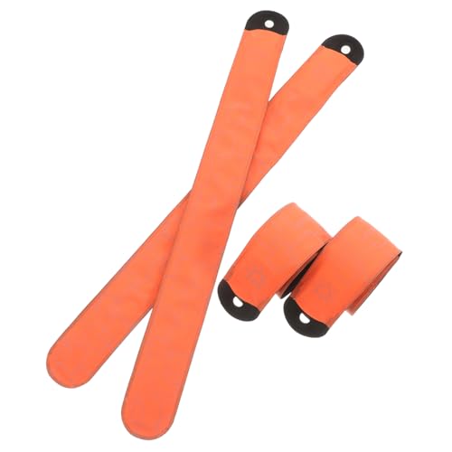 VANZACK 4 Stück Led-Pferde-knöchelriemen Lichter Zum Wandern in Der Nacht Lichter Scheinwerfer Für Schuhe Laufzubehör Für Damen Läuferlichter Für Nachtsicherheit Mode Laufwerk Orange Stoff von VANZACK