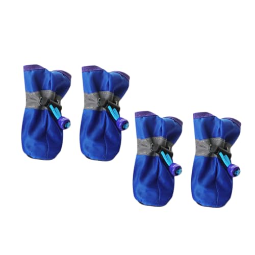 VANZACK 4 Stück Regenstiefel für Haustiere Größe Hund regnerisch Wasser Dog Shoes Welpenstiefel Regenschuhe für Haustiere Blue von VANZACK
