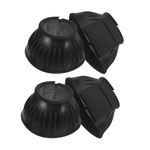 VANZACK 4 Stück Schutzhülle Für Pferdestiefel Wiederverwendbare Pferdestiefel Tragbare Pferdestiefel Schützende Pferdestiefel Wiederverwendbare Sehnenschoner Sehnenschutz Black Gummi von VANZACK
