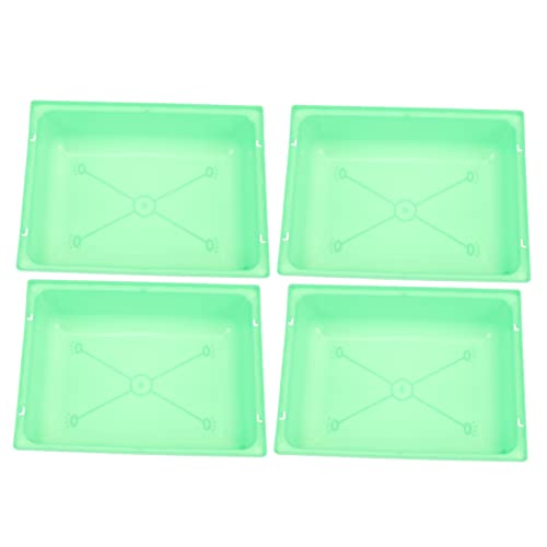 VANZACK 4 Stück Tablett für Hamsterkäfig Hamster cage Tray Hamster cage Accessories Cage Bottom Tray Cage Trays Ersatz Wurf klein Heimtierbedarf Chinchilla-Accessoire Plastik Light Green von VANZACK