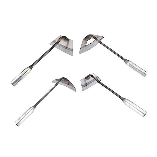 VANZACK 4 Stück Unkraut Jäten Grubber Hacke Handpflug Multifunktionswerkzeug Handbagger Werkzeug Manuelle Unkrautstecher Garten-Hand-jäter Hauswarminggeschenk Gartengeräte Light Grey Stahl von VANZACK