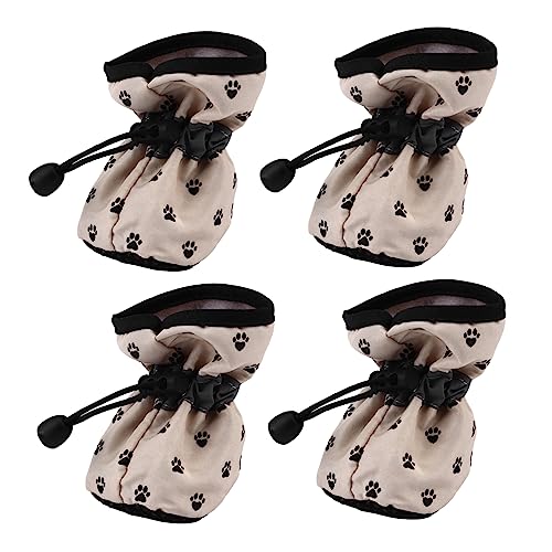 VANZACK 4 Stück wasserdichte Hundeschuhe Mit Weicher Sohle Schuhe Für Hunde Haustier Hundezubehör Für Kleine Hunde Stiefel wasserdichte Hundelschuhe Hundepfotenschutz Yellow Stoff von VANZACK
