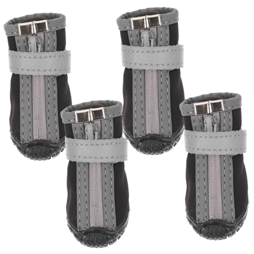 VANZACK 4 Stück wasserdichte und rutschfeste Haustierschuhe klein Hund Stiefeletten Schutz Beschützer Katzenschuhe Welpenstiefel Schuhe für Katzen Welpenschuhe Gummi Black VANZACK 4 Stück wasserdichte und rutschfeste Haustierschuhe klein Hund Stiefeletten Schutz Beschützer Katzenschuhe Welpenstiefel Schuhe für Katzen Welpenschuhe Gummi Black von VANZACK