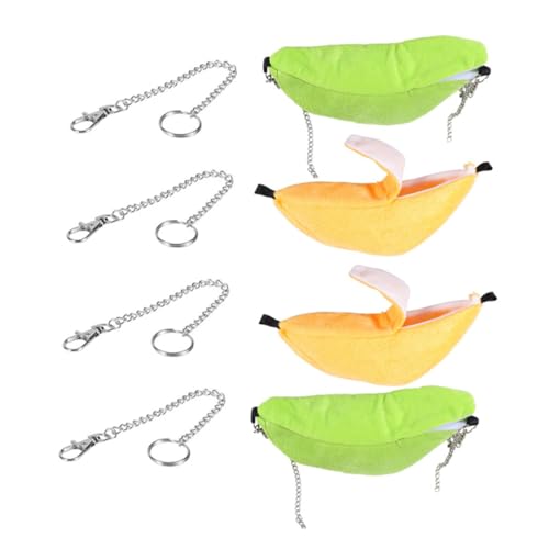 VANZACK 4 Teiliges Hängendes Bananen-hängematten Kleine Haustiere Multifunktionales Schlaf Spielbett Hygienisches Nest für Hamster Chinchillas Zuckergleiter und Frettchen Leicht zu von VANZACK