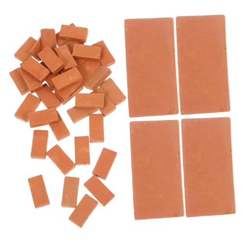 VANZACK 40 Stück Miniatur Ziegelsteine für Puppenhaus Dekoration Fake Bricks für Mini Einfache Installation und Pflege für Kreative von VANZACK