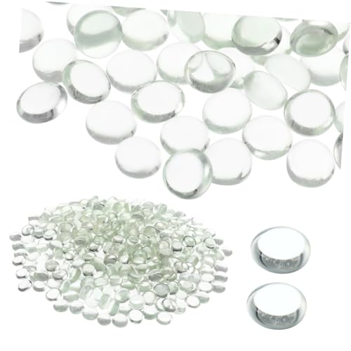 VANZACK 400 Stück Flache Glasperlen Dekorative Glassteine für Aquarien und Mittelstücke Transparente Perlen für Bastelprojekte und Fischbehälter von VANZACK