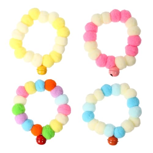 VANZACK 4stücke Plüschballhalsband Für Katzen Haustier Welpen Hundewelpen Party Festival Kragen Schöne Geburtstag von VANZACK