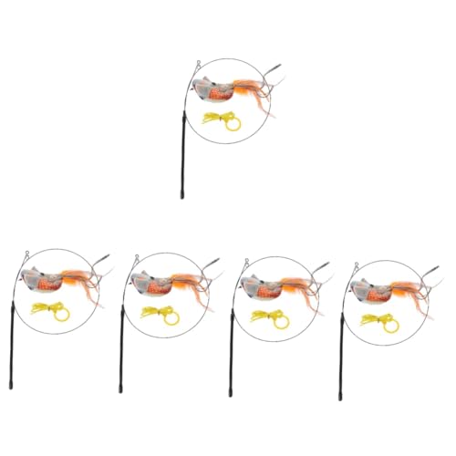 VANZACK 5 Sets Katze Teaser Spielzeug Mit Vogel Interaktive Katze Spielzeug Für Indoor Katzen Squeaker VANZACK 5 Sets Katze Teaser Spielzeug Mit Vogel Interaktive Katze Spielzeug Für Indoor Katzen Squeaker von VANZACK