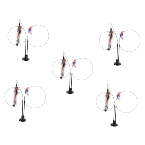 VANZACK 5 Sets Katzenspielzeug Interaktive Teaser Zauberstäbe Für Katzen Katzentrainingsstäbe Für Übungsspiele VANZACK 5 Sets Katzenspielzeug Interaktive Teaser Zauberstäbe Für Katzen Katzentrainingsstäbe Für Übungsspiele von VANZACK
