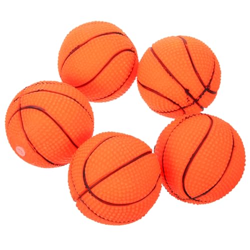 VANZACK 5 Stück Hundespielzeugball für Haustiere Hundeseil Hundeball interaktives knete Welpenspielzeug kleine Hunde Hundespielzeug kleine Hunde Vinyl Orange von VANZACK
