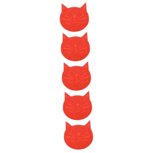 VANZACK 5St Matte in Katzenform Katze Geschirr Matte Katzenfuttermatte Tischsets Haustier Welpenfuttermatte Futtermittel drinnen Wasserschale Tierfutter Wasserkissen Schale Matte PVC rot von VANZACK
