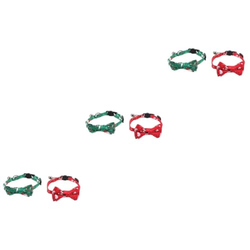 VANZACK 6 STK Haustierhalsband Zu Weihnachten Verstellbares Haustierhalsband Kleines Hundehalsband Kleine Hundehalsbänder Festliche Katzenhalsbänder Kätzchen Handschuhe Polyester von VANZACK