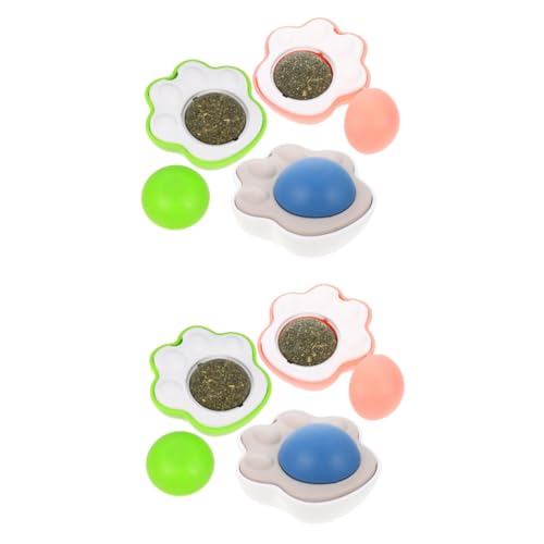 VANZACK 6stücke Titel Katzenminze Ballspielzeug Essbares Interaktives Katzenspielzeug Für Indoor-Katzen Rotierender Snackball Gesundheit Und Spielspaß von VANZACK