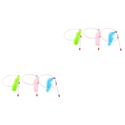 VANZACK 6stücke Teiliges Interaktiver Katzenspielzeuge Bunte Katzenangel Mit Und Glöckchen Lustige Und Ansprechende Spielzeuge Für Gesunde Katzenaktivität Zu Hause von VANZACK