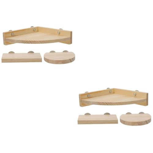 VANZACK 2sets Papagei Plattform Vogelkäfig Holz Standfuß Vogel Barsch Heimtierbedarf Für Vögel 3 Stücke * 2 von VANZACK