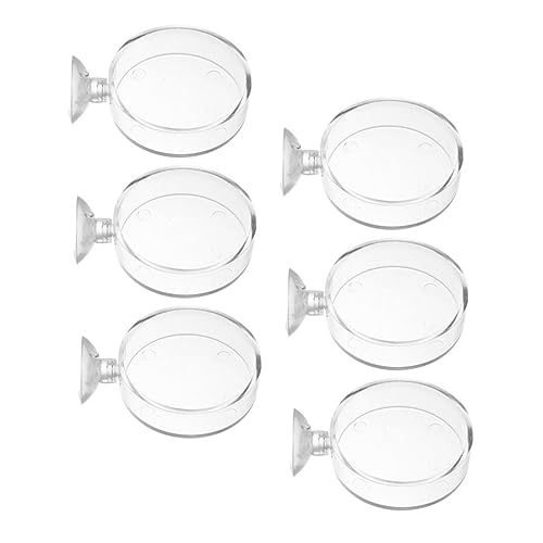 VANZACK 6 Stück Futterschale pet Food Container automatische futterstation Aquarium zierfischfutter Futterspender Tank Futternapf für Fischbecken klare Aquarienausrüstung Acryl Transparent von VANZACK