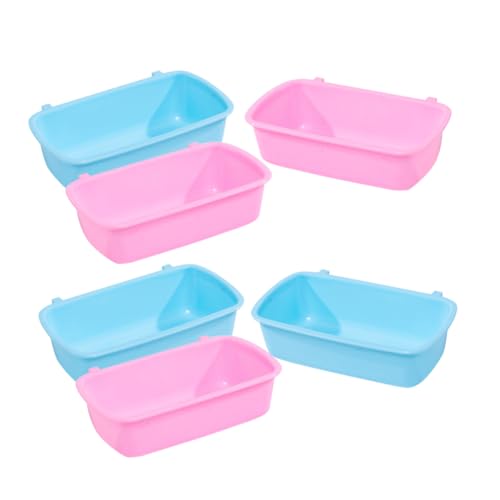 VANZACK 6 Stück Hamsterfutterbox Abnehmbar Meerschweinchen Heu Futterspender Verschütteter Futternapf Käfig Futterspender Hamster Einlage Nagetierstall Meerschweinchen Futternapf von VANZACK