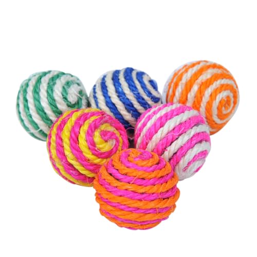 VANZACK 6 Stück Sisal Ball Neckt Katzenspielzeug Abs Aktivität Kratzen Spielzeugspiel Katzen-Puzzle- Haustier Wackeln Süßes Kauspielzeug Für Katzen Drinnen Katzenball Sisalball VANZACK 6 Stück Sisal Ball Neckt Katzenspielzeug Abs Aktivität Kratzen Spielzeugspiel Katzen-Puzzle- Haustier Wackeln Süßes Kauspielzeug Für Katzen Drinnen Katzenball Sisalball von VANZACK