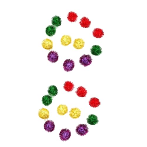 VANZACK 60stücke Bunte Mini Glitzer Tinsel Bälle Pom Spielzeug Für Katzen Mischfarben Für Interaktives Spiel Und Beschäftigung von VANZACK