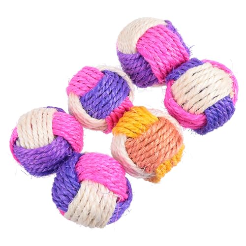 VANZACK 6stücke Katzen Spielbälle Sisal Woven Cat Toys Für Aktives Und Kratzen Für Katzenliebhaber Farben Zufällig von VANZACK