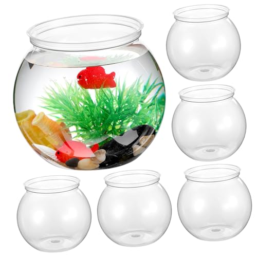 VANZACK 6Stücke Teiliges Kunststoff Fischschalen Fischtanks für Goldfische Transparente und Aquarien für Dekoration und Kleine Fische von VANZACK