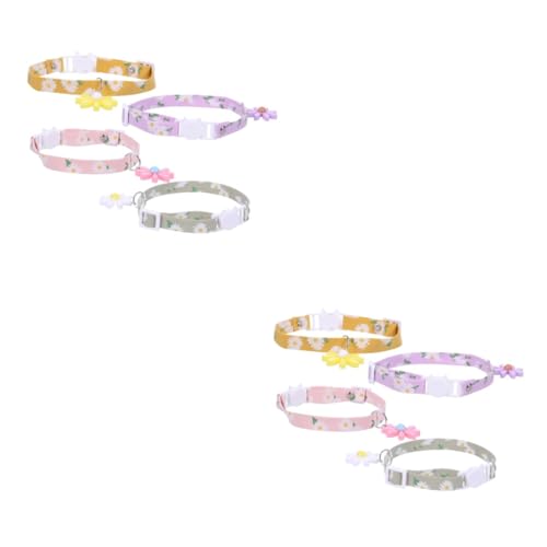 VANZACK 2 Sets Verstellbares Katzenhalsband Mit Gänseblümchen- Für Kätzchen Haustierkatze 4 Stück X 2 von VANZACK