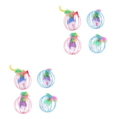 VANZACK 2 Sets Plüsch-rattenspielzeug Für Katzen Interaktives Haustierspielzeug Gefälschte Mäuse Ratte Im Runden Drahtkäfig Spielzeug 4 Stück X 2 VANZACK 2 Sets Plüsch-rattenspielzeug Für Katzen Interaktives Haustierspielzeug Gefälschte Mäuse Ratte Im Runden Drahtkäfig Spielzeug 4 Stück X 2 von VANZACK