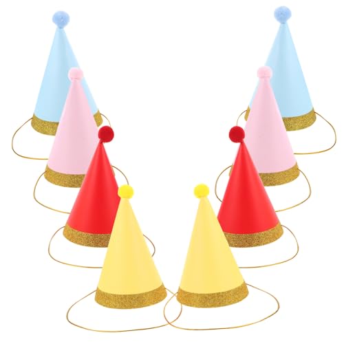 VANZACK 8 Stück Bunte Papier Geburtstagsmützen mit Pompons für Kleine Hunde und Katzen Partyhüte für Haustiere für Geburtstagsfeiern Feiertage und Festliche Anlässe VANZACK 8 Stück Bunte Papier Geburtstagsmützen mit Pompons für Kleine Hunde und Katzen Partyhüte für Haustiere für Geburtstagsfeiern Feiertage und Festliche Anlässe von VANZACK