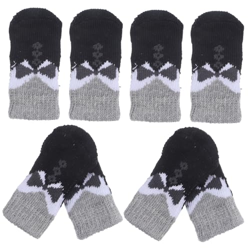 VANZACK 8 Stück Haustier socken Anti-Rutsch-Socken für Haustiere Socken für den Winter Hund füße Schutz Kein Welpe hundesocken Dog Socks Schuhe für Katzen Hund warme socken Polyester von VANZACK